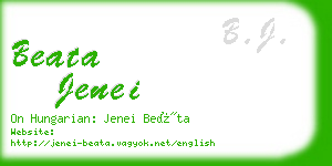 beata jenei business card